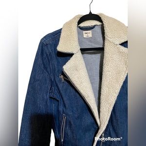 GAP Jean Jacket with Ivory Fur
